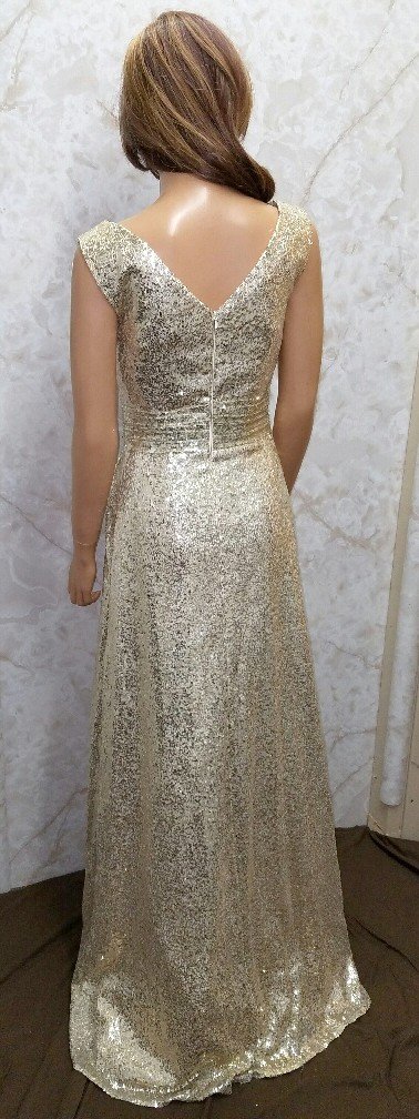 long gold sequin dress